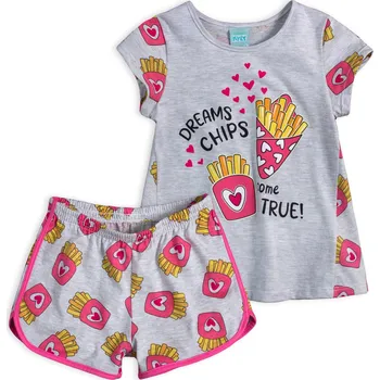Dívčí pyžamo Dívčí pyžamo svítící ve tmě KYLY DREAMS CHIPS šedé Velikost: 152