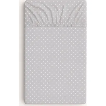 Prostěradlo Prostěradlo s gumičkou do postýlky 120 x 60 cm - puntíky na šedé barvě