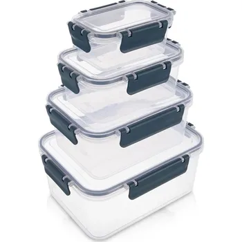 Dóza na potraviny 4x Hermetická KUCHYŇSKÁ dóza na potraviny s těsněním - sada dóz