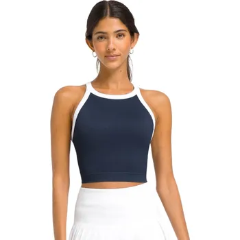 Dámský tenisový top Wilson On The Daily Brami Classic Navy/Bright White Oblečení dámské: XS