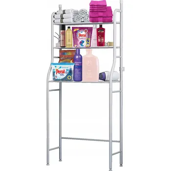 Koupelnový nábytek Koupelnový regál RETOO 3 police nerezová ocel hnědý 153x65x25 cm