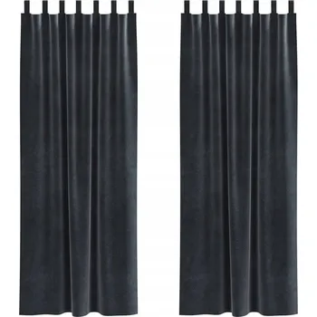 Prostěradlo Tmavě šedé zatemňovací závěsy sametové 140 x 245 cm