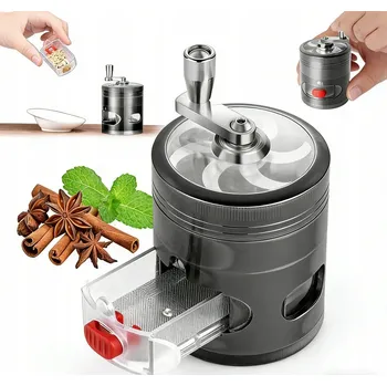 Kuchyňský mlýnek RUČNÍ MLÝNEK NA BYLINKY S OSTRÝMI ZUBY A POHODLNOU KLIKOU PRO ROVNOMĚRNÉ MLETÍ