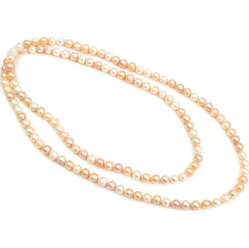 Náhrdelník Vícebarevný perlový náhrdelník z pravých perel 120 cm