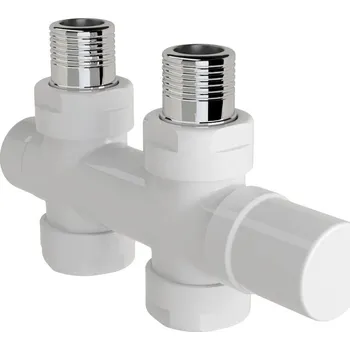 Radiátor Zehnder Armatura Zehnder přímá 1/2", pro regulační hlavici vlevo/vpravo, Set O, bílá, Z-839041 Z-839041