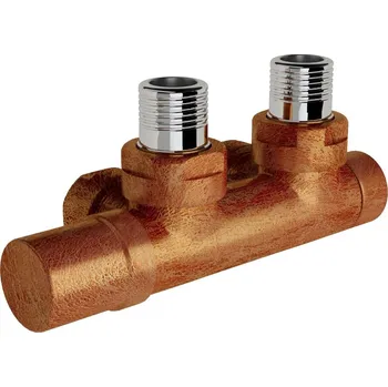 Ventil Zehnder Armatura Zehnder rohová 1/2", s ruční regulační hlavicí vlevo, Set Q, leptaná měď, Z-839110 Z-839110