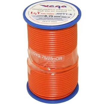 elektrický kabel Vodič LGY/H05V-K 0,75 mm2 25m Oranžový