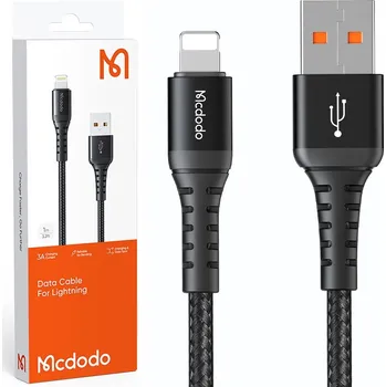 Datový kabel Kabel McDodo USB - Apple Lightning 3 m černý