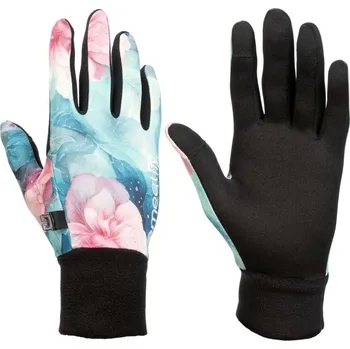 Rukavice Meatfly dámské rukavice Ladies Powerstretch Pink Flowers | Růžová | Velikost M