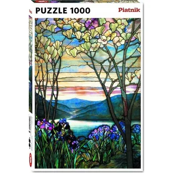 Puzzle Puzzle - 1000 dílků Tiffany, Magnolie a Kosatce PIATNIK