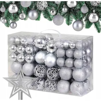 Vánoční dekorace VÁNOČNÍ BAŇKY NA STROMEČEK DEKORACE 101 KS NA VÁNOČNÍ STROMEČEK 3-6 CM SADA ZÁVĚSNÉ NEROZBITNÉ OZDOBY