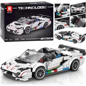 ostatní stavebnice Stavebnice Supersportovní auto BÍLÝ KABRIOLET spoiler 348 dílků ZA5787