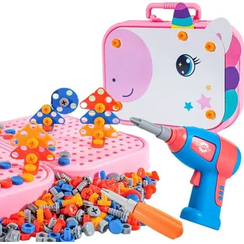 ostatní stavebnice Stavebnice jednorožec v kufříku se šroubovákem 228 dílků