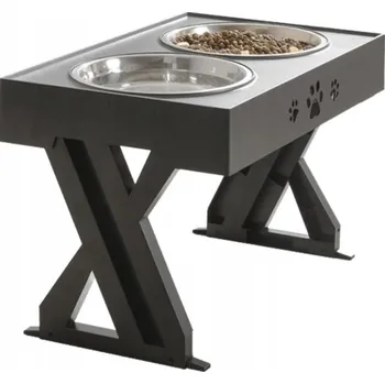 Miska pro psa Stojan na misku, kovový Perfectlife, černý, 1,2 l