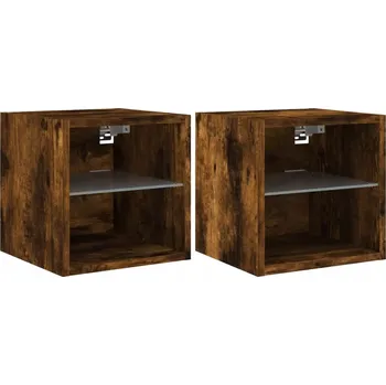 Televizní stolek Nástěnná skříňka pod TV s LED RGB, kouřový dub, 30 x 28,5 x 30 cm