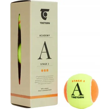 Raketový sport TENISOVÉ MÍČKY TRETORN ACADEMY 3 KS ORANŽOVÉ 3T525 473625