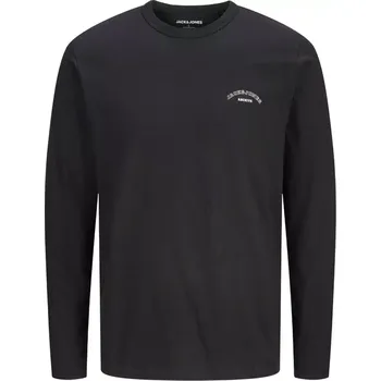 Oblečení a móda Velké pánské tričko s dlouhým rukávem a potiskem Jack & Jones 12295975 černé (6XL)