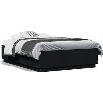 Postel Rám postele dřevěný černý 193x138x40 cm