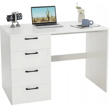 Psací stůl BÍLÝ DŘEVĚNÝ PRO MLÁDEŽ PSACÍ STŮL DO POKOJE PRACOVNA KANCELÁŘ SE ZÁSUVKAMI