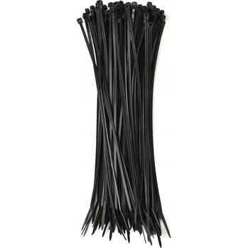 Organizace kabelů 100x stahovací pásky kabelové, zdrhovací stahovací pásky odolné pevné 2,5x100 černé