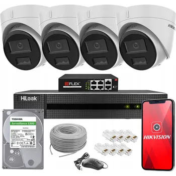 IP kamera Sada IP PoE kamer pro monitoring 4 Mpx Hikvision s IR/LED přísvitem