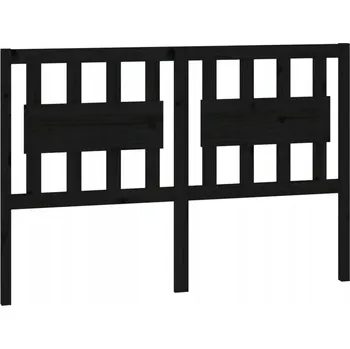 Černé dřevěné čelo postele z borovicového dřeva, 125,5 x 4 x 100 cm