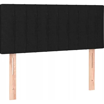 Čelo postele nastavitelné, černá látka, 100x5x78/88 cm, modřínové dřevo