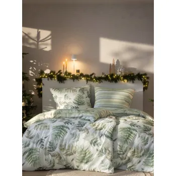 Povlečení Povlečení Estella 4469/530 Fern Leaves Flanel 200x220cm 3dílné