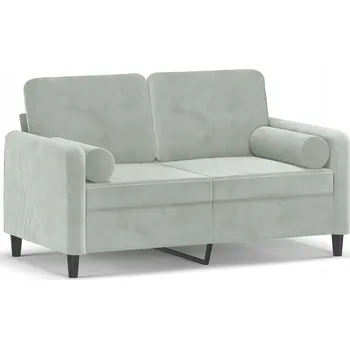 Pohovka Světle šedá dvoumístná pohovka s polštáři, rozměry 138 x 77 x 80 cm