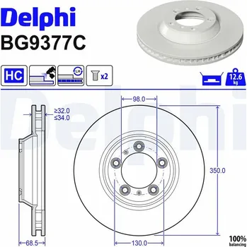 Brzdový kotouč Brzdový kotouč DELPHI BG9377C