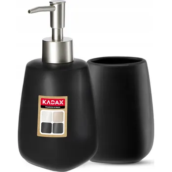 Dávkovač mýdla KADAX KOUPELNOVÁ SADA WC DÁVKOVAČ KELÍMEK ČERNÁ