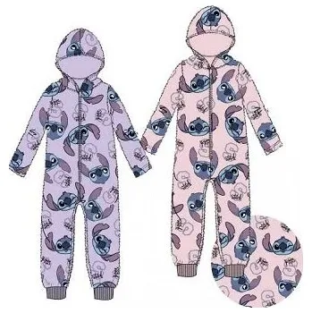 Dětský overall Dívčí flísový overal Stitch, růžový, vel. 140cm