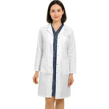 Dámský lékařský bílý plášť s dlouhým rukávem (46)