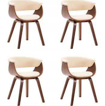 Jídelní židle Sada 4 jídelních židlí krémová/hnědá 59,5x51x72 cm