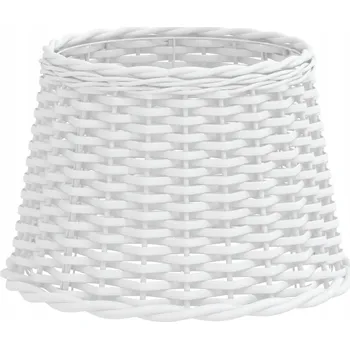 Stínidlo Bílý proutěný stínidlo na lampu s železným držákem, 40 x 26 cm