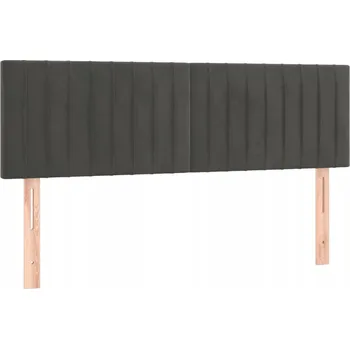 Čelo postele nastavitelné, tmavě šedá látka, 144x5x78/88 cm