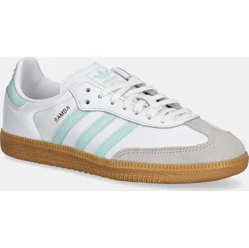 Dámské tenisky Kožené tenisky adidas Originals SAMBA OG JP5481 tyrkysová 60X, EUR 36 2/3
