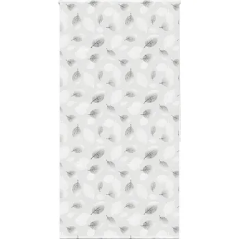 Roleta Sprchová roleta PEVA 240x130 cm, vzor listí, voděodolná, bílá