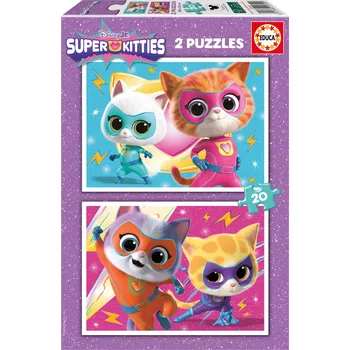 puzzle pro nejmenší EDUCA Puzzle Super Kitties 2x20 dílků
