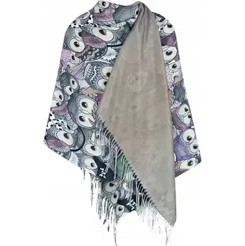 Šátek Krásný šátek šála se sovami viskóza