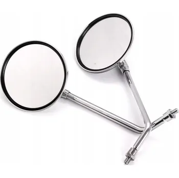 Zrcátko pro motocykl Chromované kulaté klasické zrcátka M8 sada