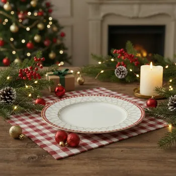 Talíř Porcelánový polévkový hluboký talíř EASY LIFE CHRISTMAS BERRIES 21,5 cm