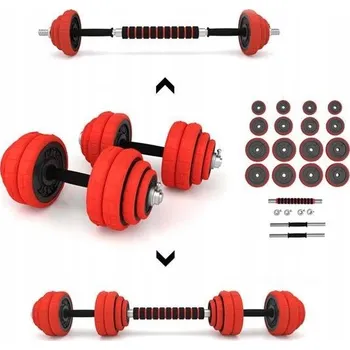 Činky potažené/pogumované nastavitelné HMS sada