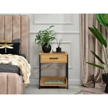 Noční stolek Noční stolek s elektrickou zásuvkou Tori dub