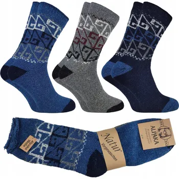 Pánské ponožky Dámské vlněné teplé Ponožky Silné termo zimní Ponožky 43-46 3X
