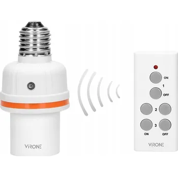 Elektrická zásuvka Jednopólový vypínač ovládaný dálkovým ovladačem Virone bílý RS-6