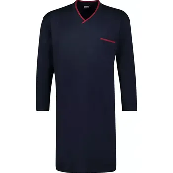 Velká pánská noční košile pyžamo s dlouhým rukávem Adamo 119263-360 tmavě modrá (3XL)