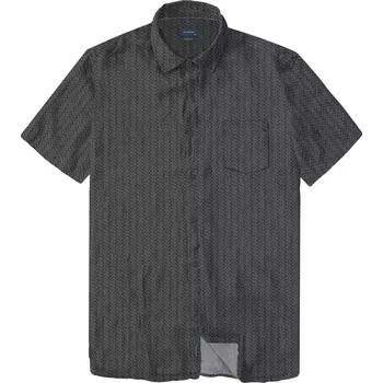 Pánská košile Velká pánská košile s krátkým rukávem Double GS-5093 černá (5XL)