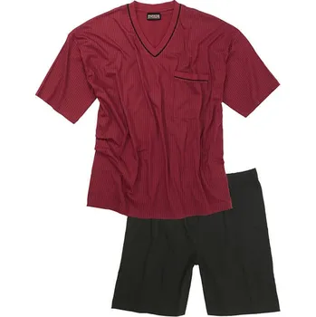 Pánské pyžamo Velké pánské pyžamo Adamo 119251-590 s krátkým rukávem bordó (6XL)