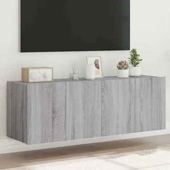 Obývací stěna vidaXL Nástěnné TV skříňky s LED osvětlením 2 ks 60x35x41cm [837313] Barva: šedá sonoma
